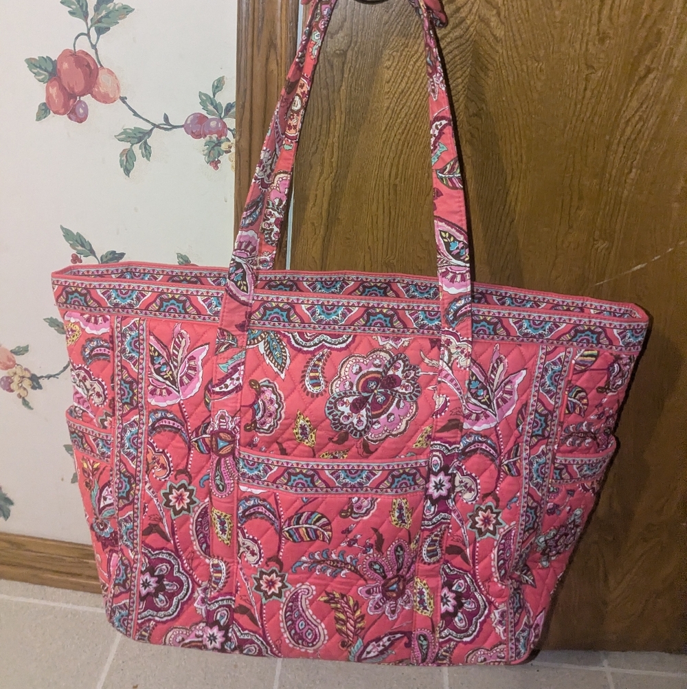 Large Vera Bradley Quilted Floral Tote Bag - Pink